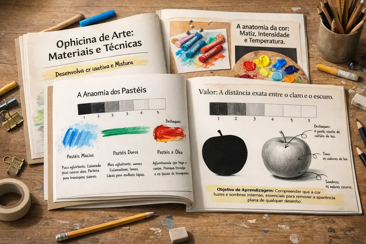 Material bônus Oficina de Arte: Materiais e Técnicas — anatomia dos pastéis, cor e valor