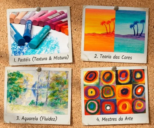 Fundamentos da arte: pastéis, teoria das cores e técnicas