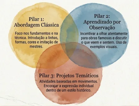 Os três pilares: Abordagem Clássica, Aprendizado por Observação e Projetos Temáticos